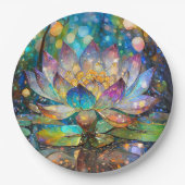 Assiettes En Carton Illuminated Blooming Lotus Flower (Devant)