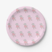 Assiettes En Carton illusima Ballerina Hippo Pastel rose (Devant)