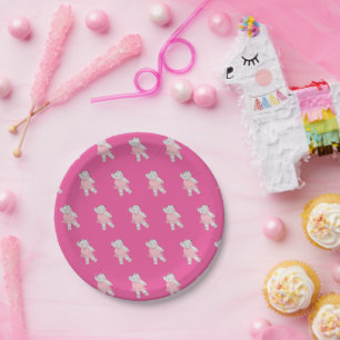 Assiettes En Carton illusima Ballerina Hippo rose