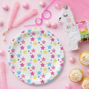 Assiettes En Carton illusima Fête Étoiles Arc-en-ciel