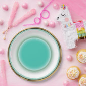 Assiettes En Carton Illusion Aqua & Gold (Plaque de 10 pouces) (Fête)