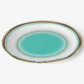 Assiettes En Carton Illusion Aqua & Gold (Plaque de 10 pouces) (Angle)
