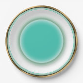 Assiettes En Carton Illusion Aqua & Gold (Plaque de 10 pouces) (Devant)