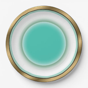 Assiettes En Carton Illusion fine de la Chine - blanc, Aqua, or balay