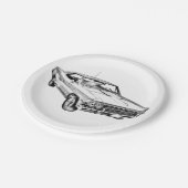 Assiettes En Carton Illustration 1966 de Chevy Chevelle solides (Angle)