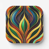 Assiettes En Carton Illustration Art déco couleur or rétro (Recto)