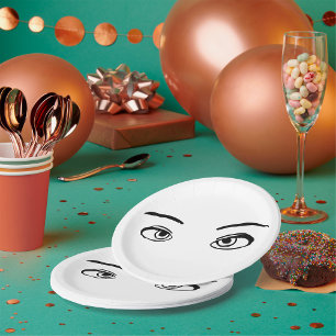 Assiettes En Carton Illustration audacieuse des yeux mystérieux noirs 