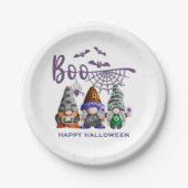 Assiettes En Carton Illustration Boo Halloween Gnomes (Devant)