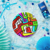 Assiettes En Carton Illustration colorée de graffiti (Fête)