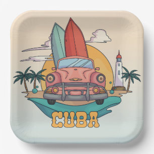 Assiettes En Carton Illustration Cuba