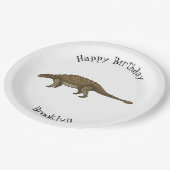Assiettes En Carton Illustration d'Ankylosaurus (Angle)