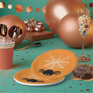 Assiettes En Carton Illustration d'araignée d'Halloween effrayante