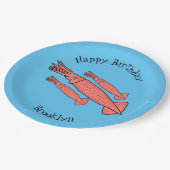 Assiettes En Carton Illustration de calamar rose (Angle)