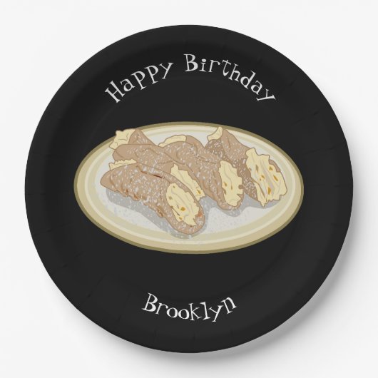 Assiettes En Carton Illustration de Cannoli (Devant)