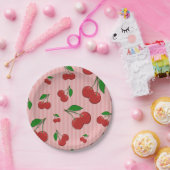 Assiettes En Carton Illustration de cerises (Fête)