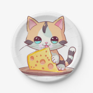 Assiettes En Carton Illustration de chat kawaii mignonne cadeau