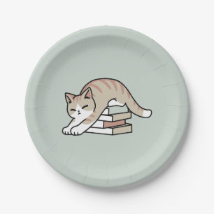 Assiettes En Carton Illustration de chat Lover - Curled Up & Cosy