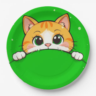 Assiettes En Carton Illustration de chat mignon