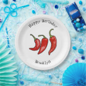 Assiettes En Carton Illustration de chili (Fête)