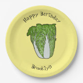 Assiettes En Carton Illustration de chou chinois (Devant)