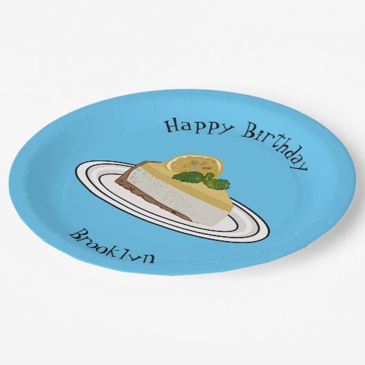 Assiettes En Carton Illustration de citron cheesecake (Angle)