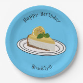 Assiettes En Carton Illustration de citron cheesecake (Devant)