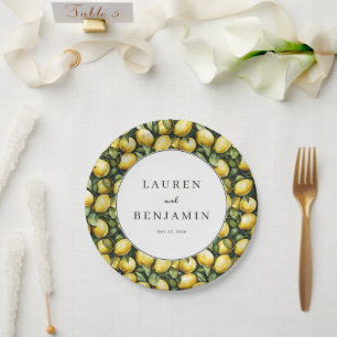 Assiettes En Carton Illustration de citron jaune joyeuse