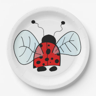Assiettes En Carton Illustration de coccinelle mignonne