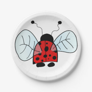Assiettes En Carton Illustration de coccinelle mignonne