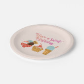 Assiettes En Carton Illustration de crème glacée d'anniversaire (Angle)