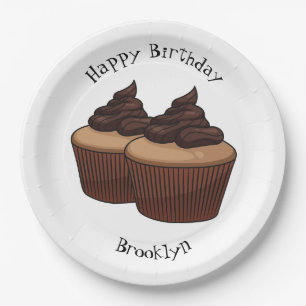 Assiettes En Carton Illustration de Cupcake