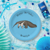 Assiettes En Carton Illustration de dessin animé d'Anteater happy (Fête)
