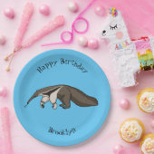 Assiettes En Carton Illustration de dessin animé d'Anteater happy (Fête)