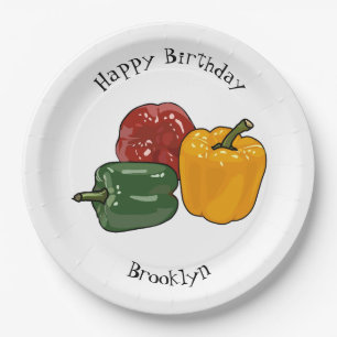 Assiettes En Carton Illustration de dessin de Capsicum