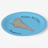 Assiettes En Carton Illustration de dessin de phoque éléphant (Angle)