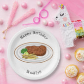 Assiettes En Carton Illustration de dessin de steak (Fête)