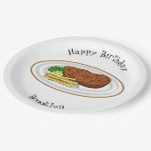 Assiettes En Carton Illustration de dessin de steak (Angle)