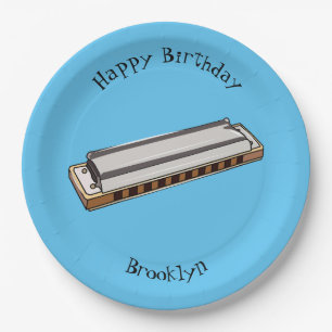 Assiettes En Carton Illustration de dessin d'Harmonica