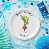 Assiettes En Carton Illustration de dessin Radish (Fête)