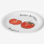 Assiettes En Carton Illustration de dessin sur la tomate (Angle)