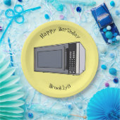 Assiettes En Carton Illustration de dessin sur micro-ondes (Fête)