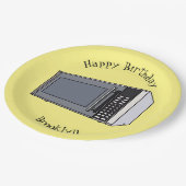 Assiettes En Carton Illustration de dessin sur micro-ondes (Angle)