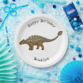 Assiettes En Carton Illustration de dinosaure blindé Ankylosaurus (Fête)