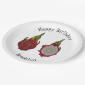Assiettes En Carton Illustration de dragon fruit (Angle)