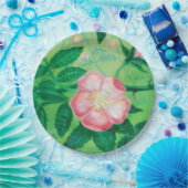 Assiettes En Carton Illustration de fleurs de rose sauvage  (Fête)