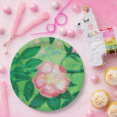Assiettes En Carton Illustration de fleurs de rose sauvage  (Fête)