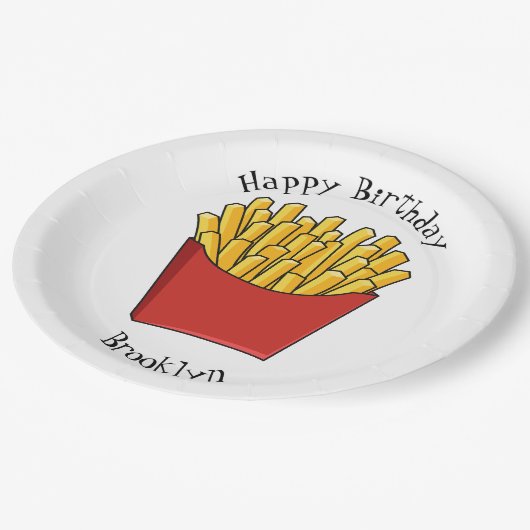 Assiettes En Carton Illustration de frites (Angle)