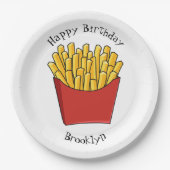 Assiettes En Carton Illustration de frites (Devant)
