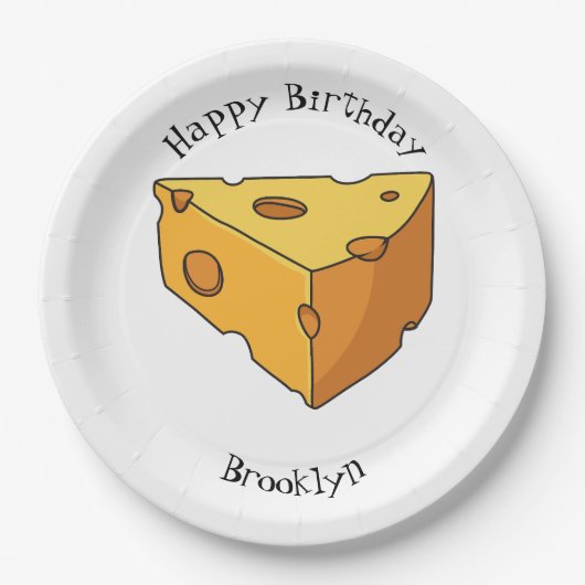 Assiettes En Carton Illustration de fromage (Devant)