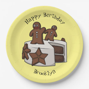 Assiettes En Carton Illustration de gâteau de pain d'épices